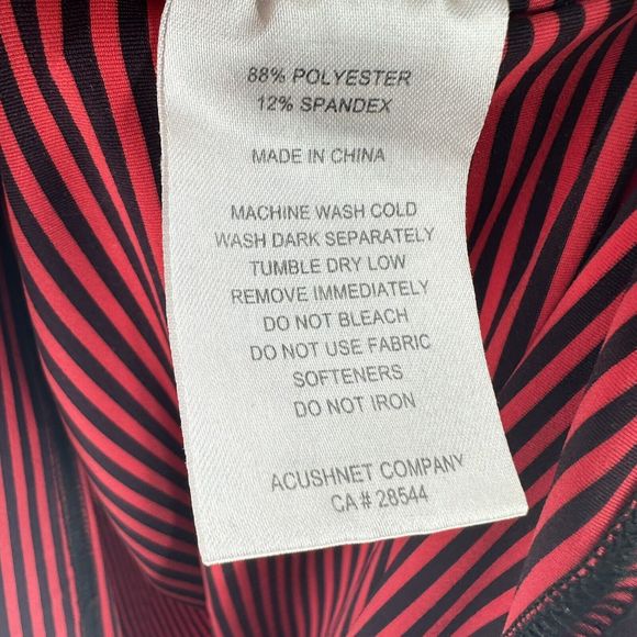 Footjoy Shirt Mens Medium Red Black Polo Golf Short Sleeve Performance Golfer - Picture 12 of 13